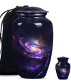 Purple Galaxy Memorial Urn For Funeral - Vast Galaxy Urn For Ashes