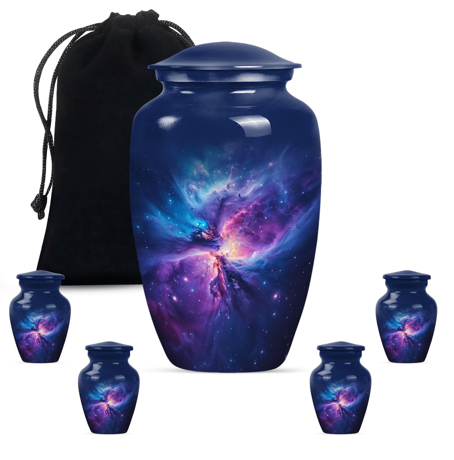 Personalized Galaxy Cremation Urn for Human Ashes - 10-inch, 200 cu in - Yatskia
