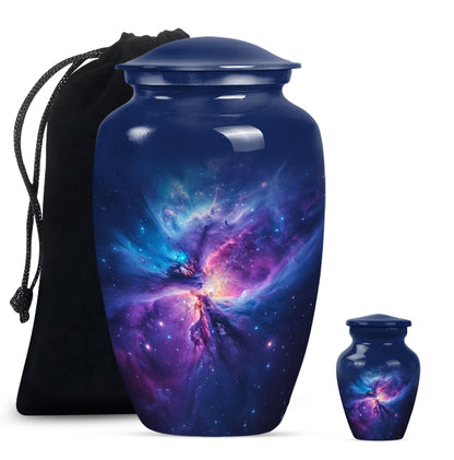 Personalized Galaxy Cremation Urn for Human Ashes - 10-inch, 200 cu in - Yatskia