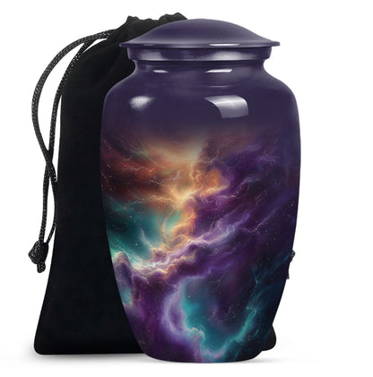 Personalized Galaxy Cremation Urn for Men & Women - 10-inch, 200 cu in - Yatskia