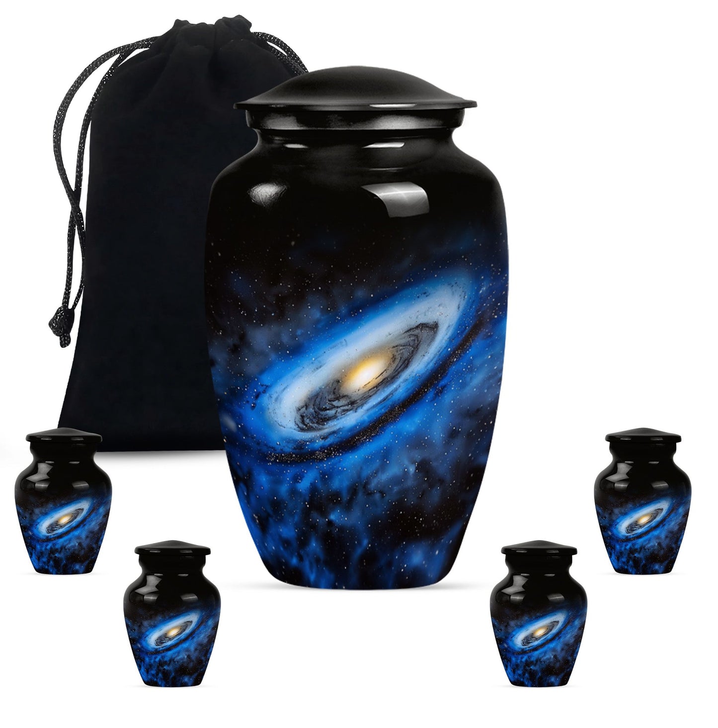 Personalized Galaxy Cremation Urn for Human Ashes - 10-inch, 200 cu in - Yatskia
