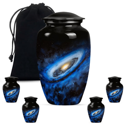 Personalized Galaxy Cremation Urn for Human Ashes - 10-inch, 200 cu in - Yatskia