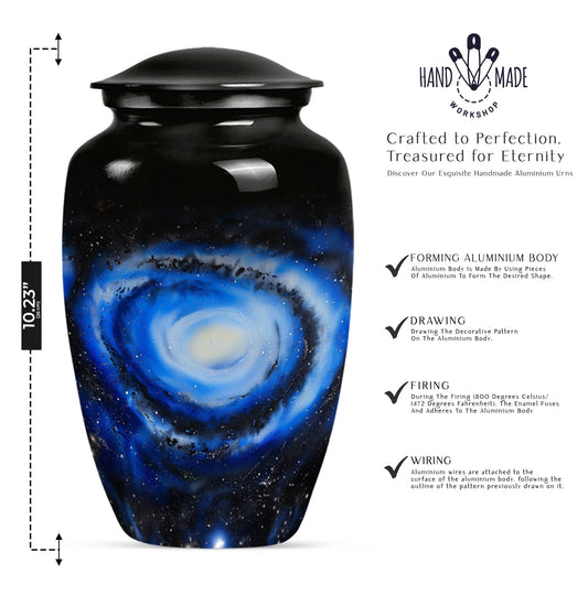10-inch Classic Galaxy Urn made of Aluminium.
