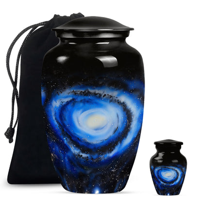 Personalized Galaxy Cremation Urn for Human Ashes - 10-inch, 200 cu in - Yatskia