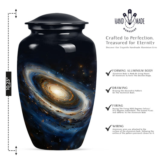 10-inch Classic Galaxy Urn, an abstract cremation large urn.