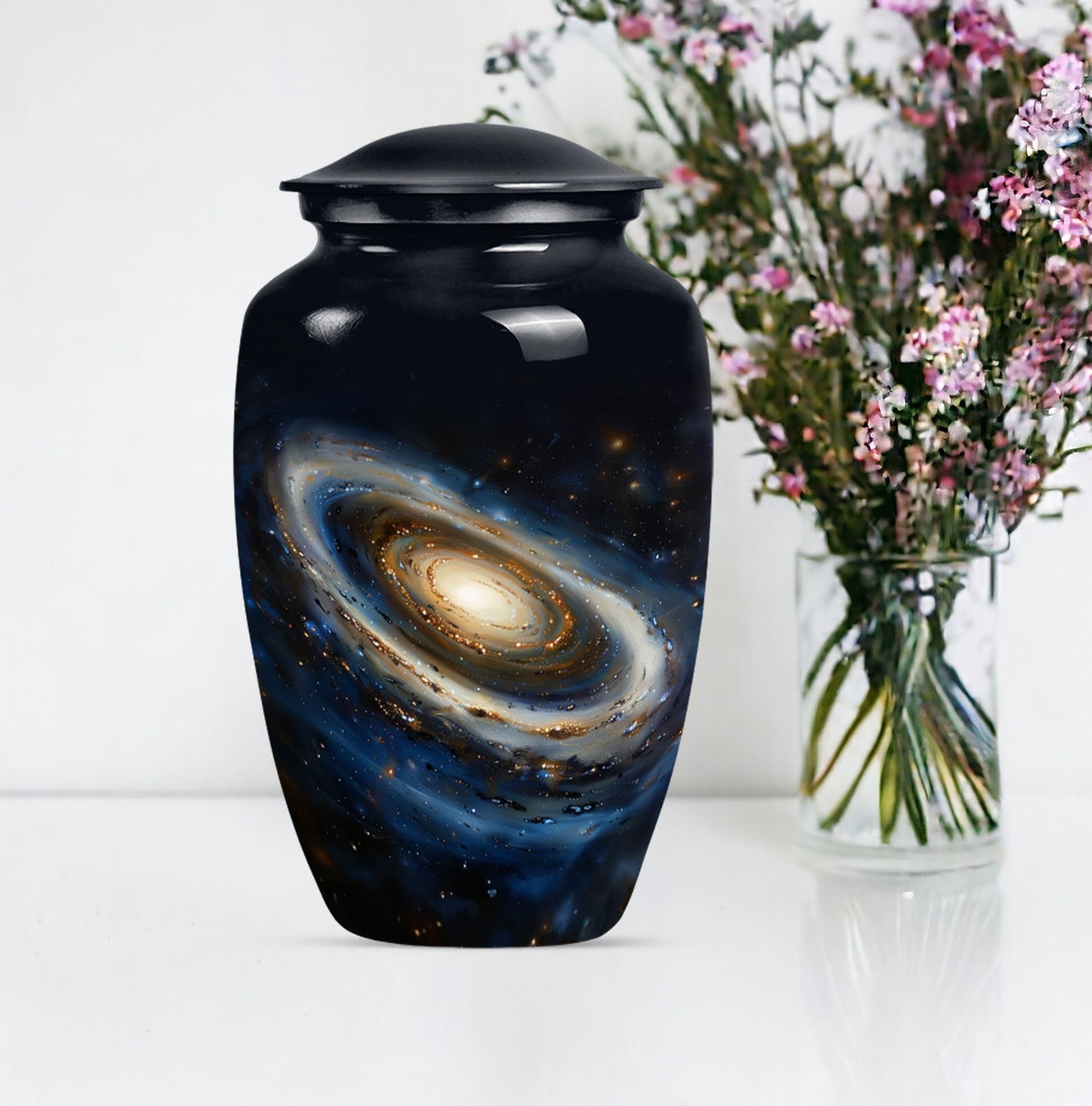 10-inch Classic Galaxy Urn, an abstract cremation large urn.