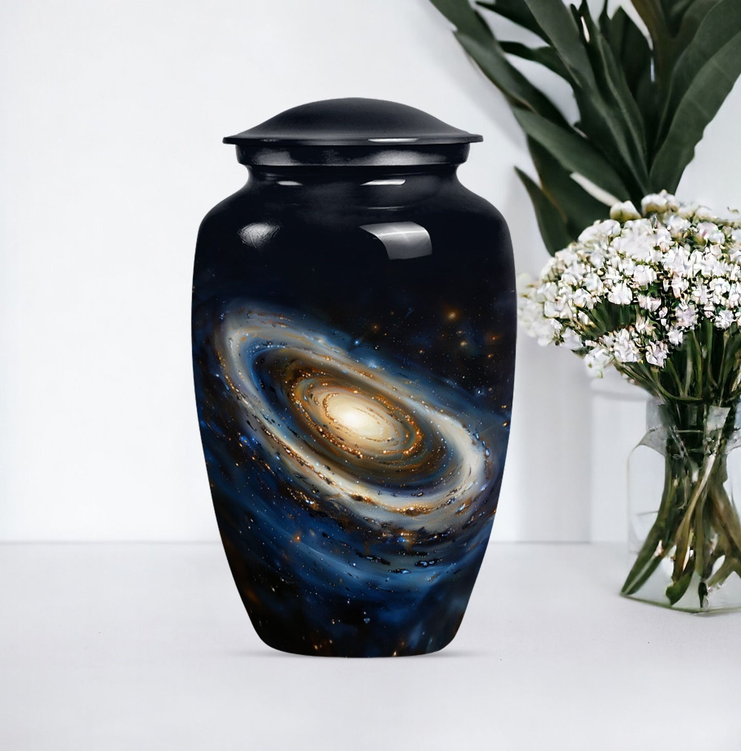 10-inch Classic Galaxy Urn, an abstract cremation large urn.