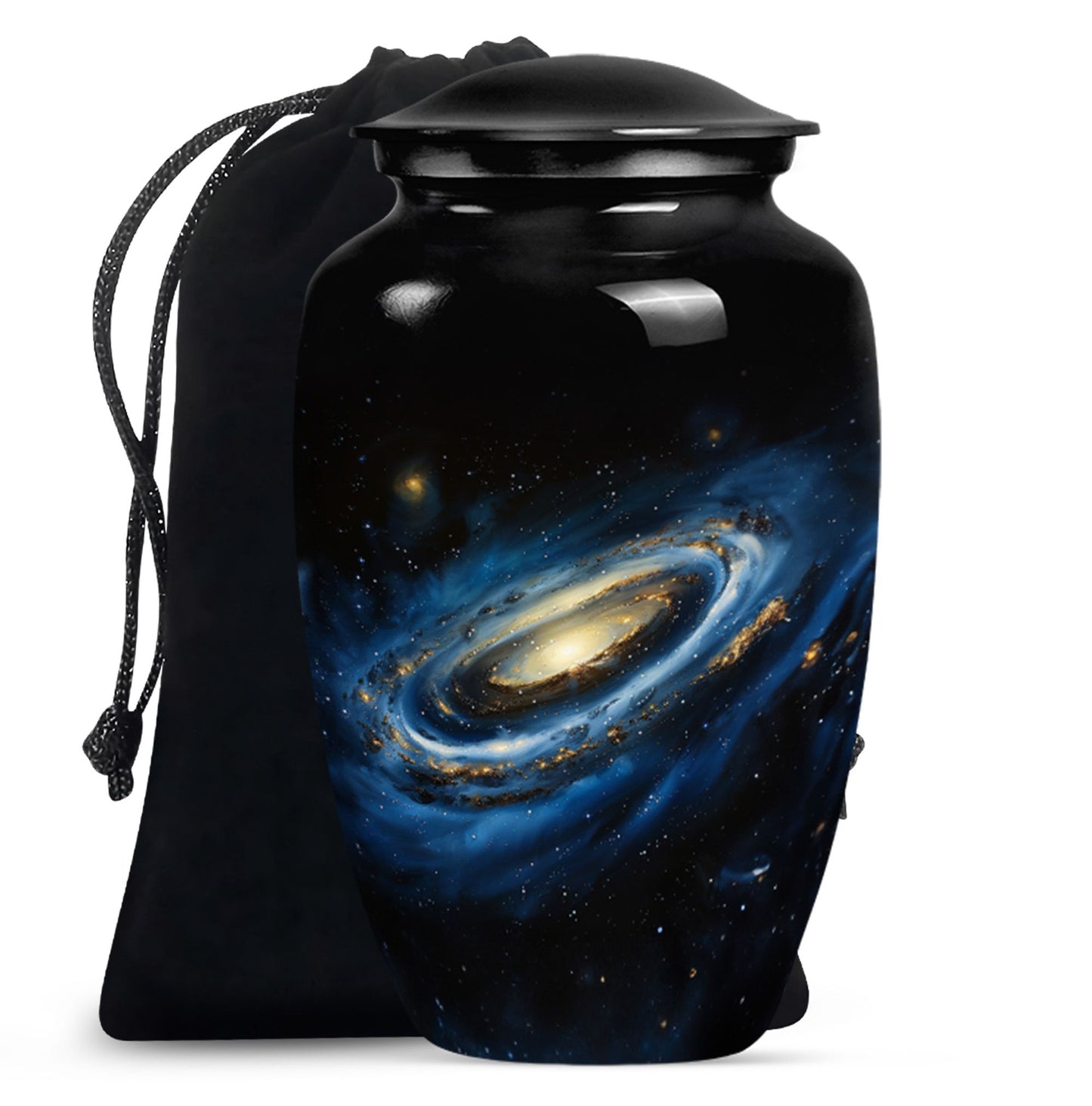 Personalized Galaxy Memorial Urn for Human Ashes - 10-inch, 200 cu in - Yatskia