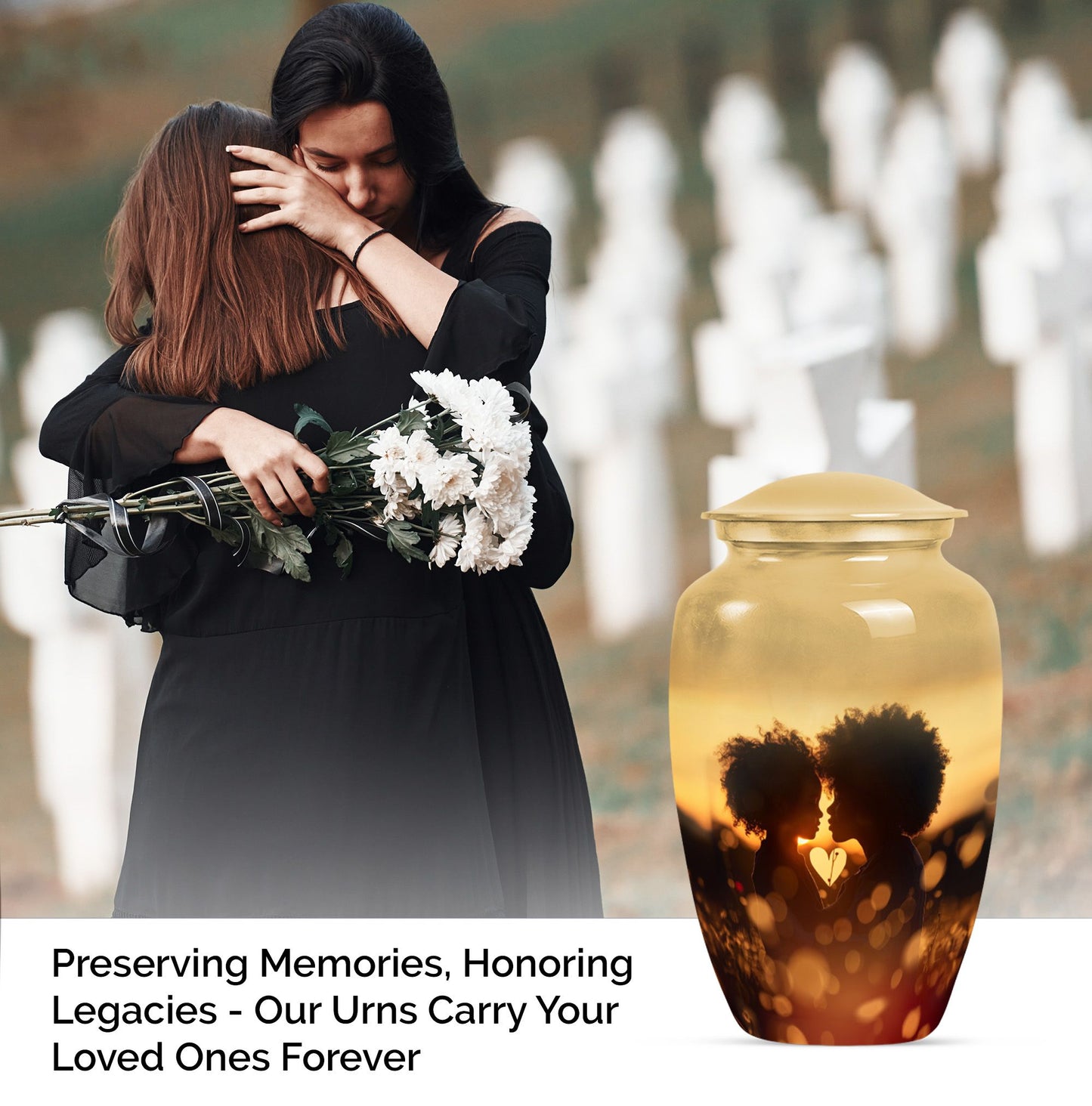 mother love Urn, classic burial urn for adult female