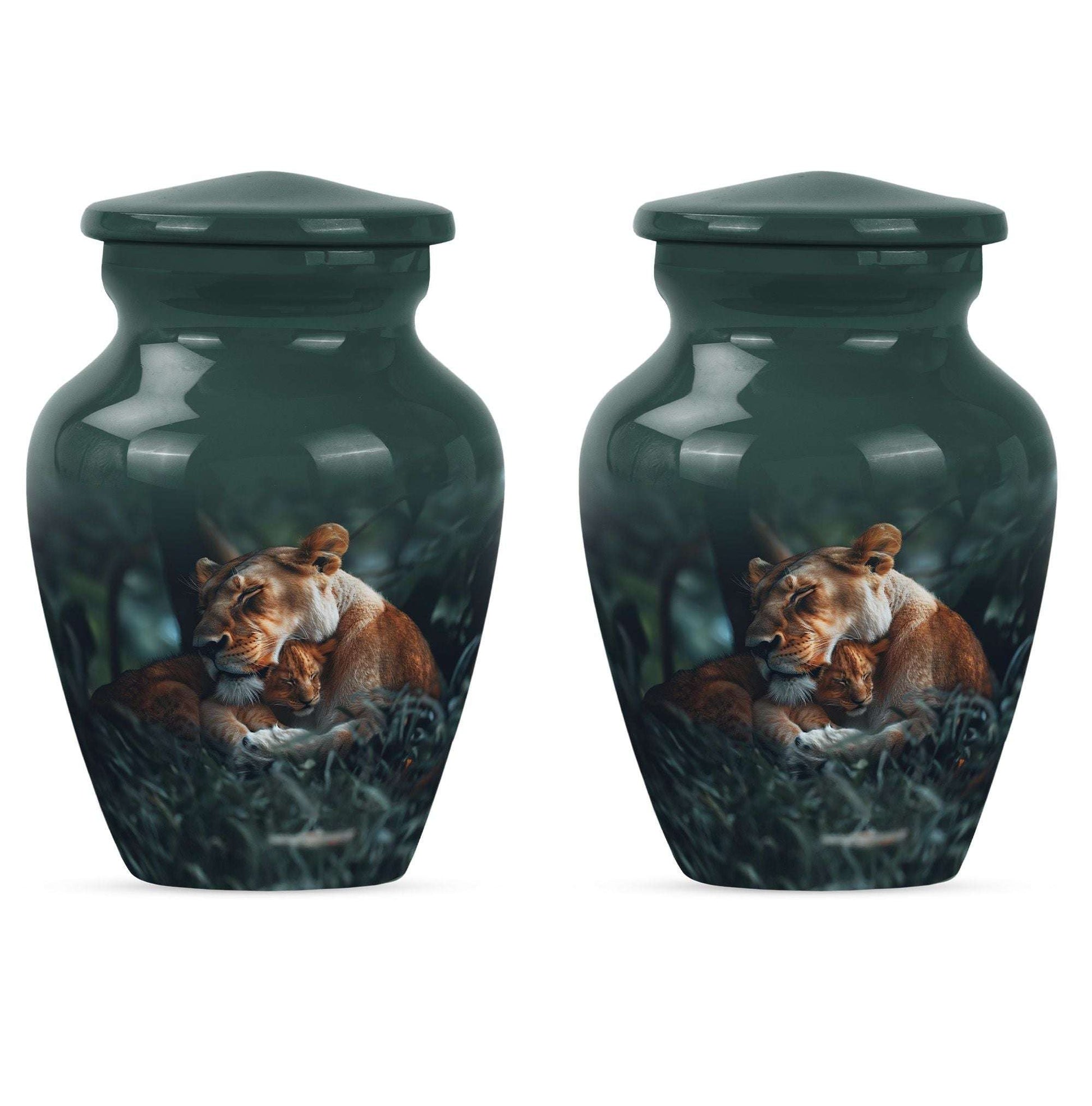Lioness And Cub Cremation Urn For Adults - Lion Urns For Men & Women