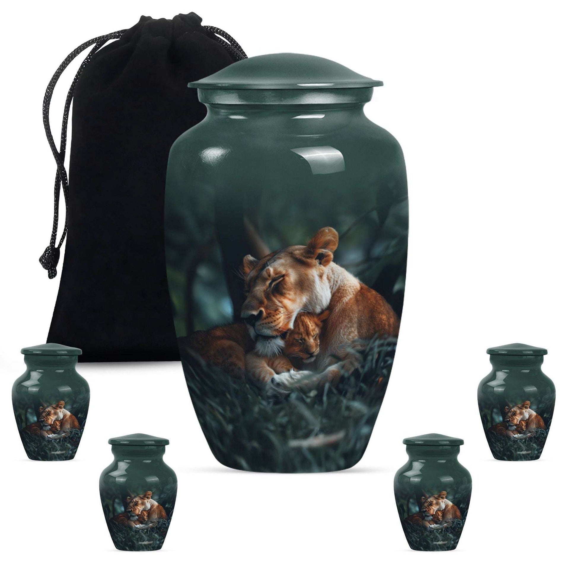 Lioness And Cub Cremation Urn For Adults - Lion Urns For Men & Women