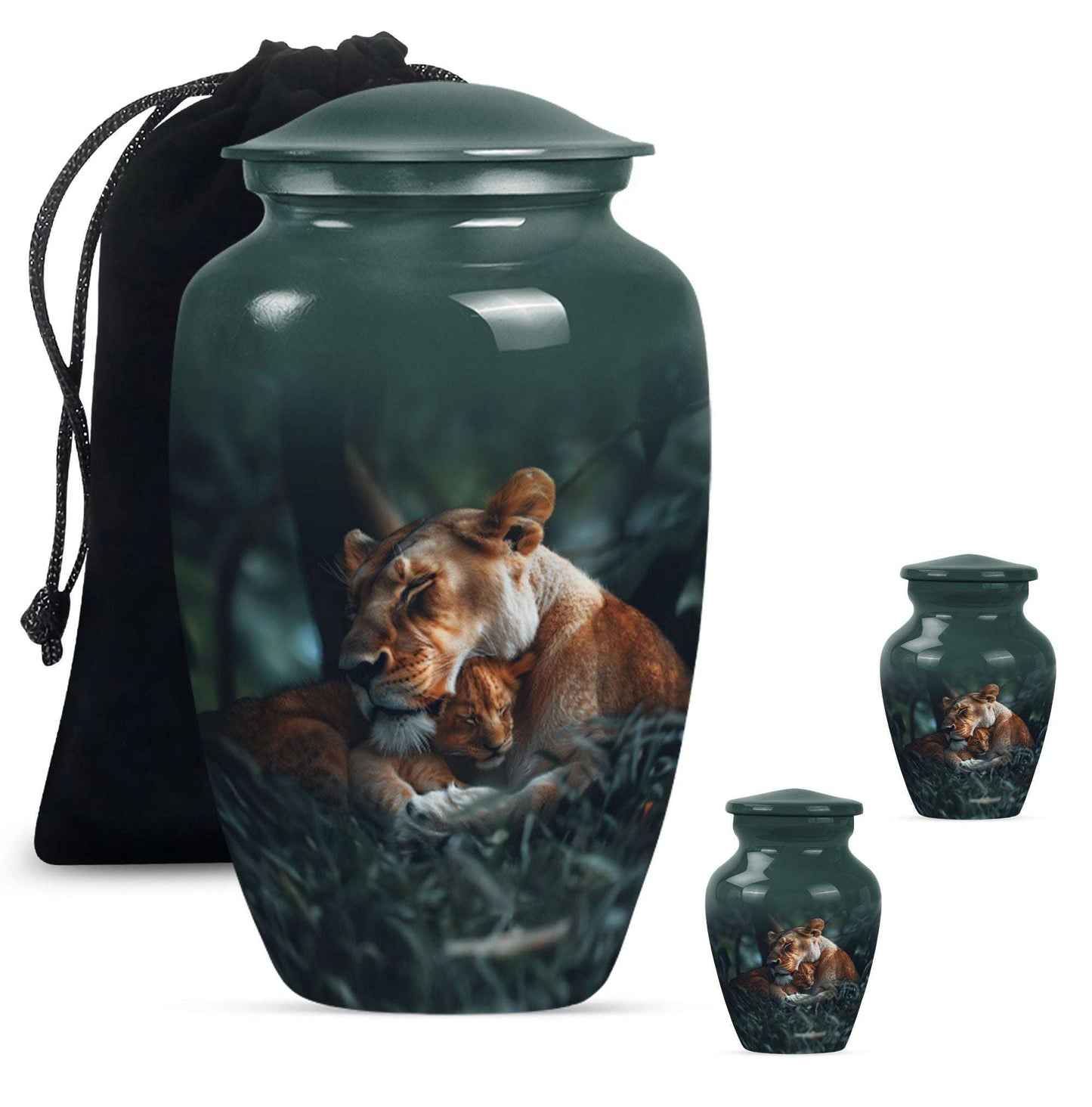 Lioness And Cub Cremation Urn For Adults - Lion Urns For Men & Women