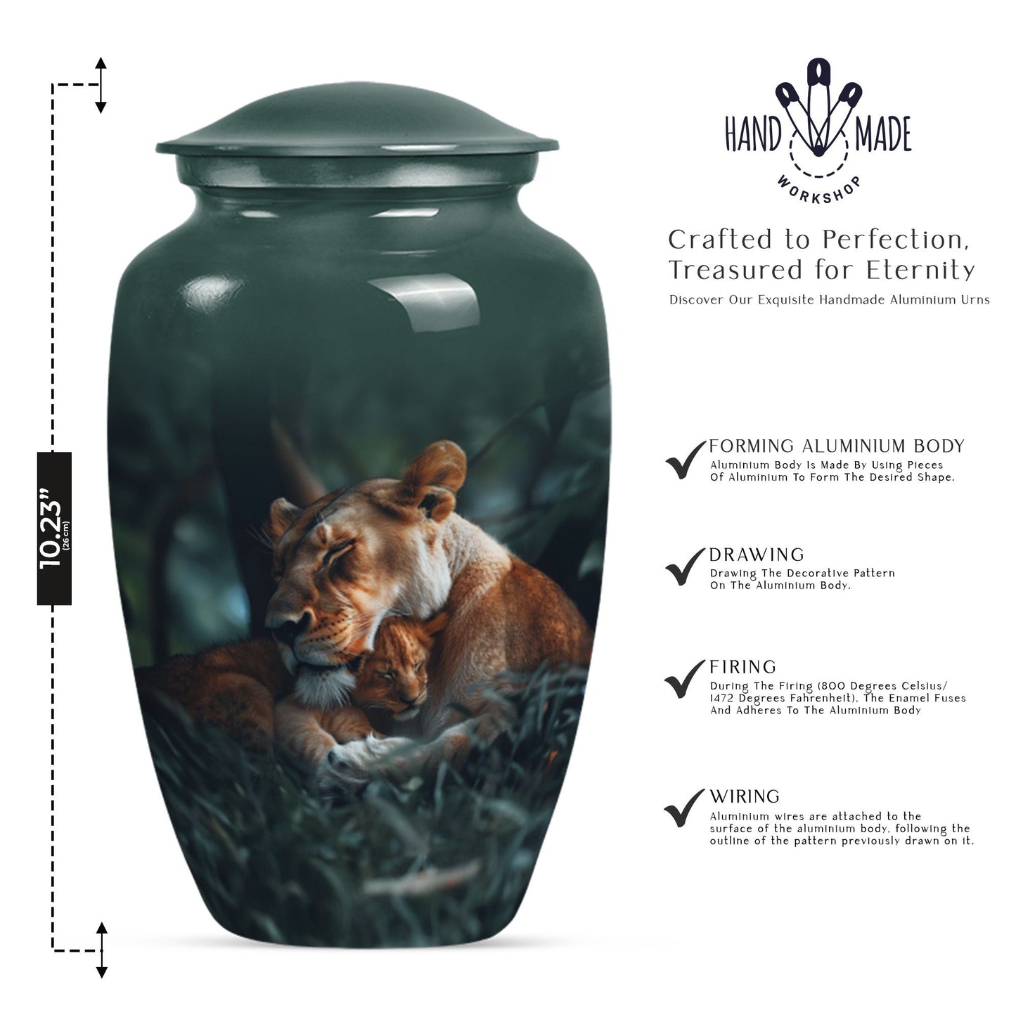  Lion classic urn crafted from  for commemorative ashes