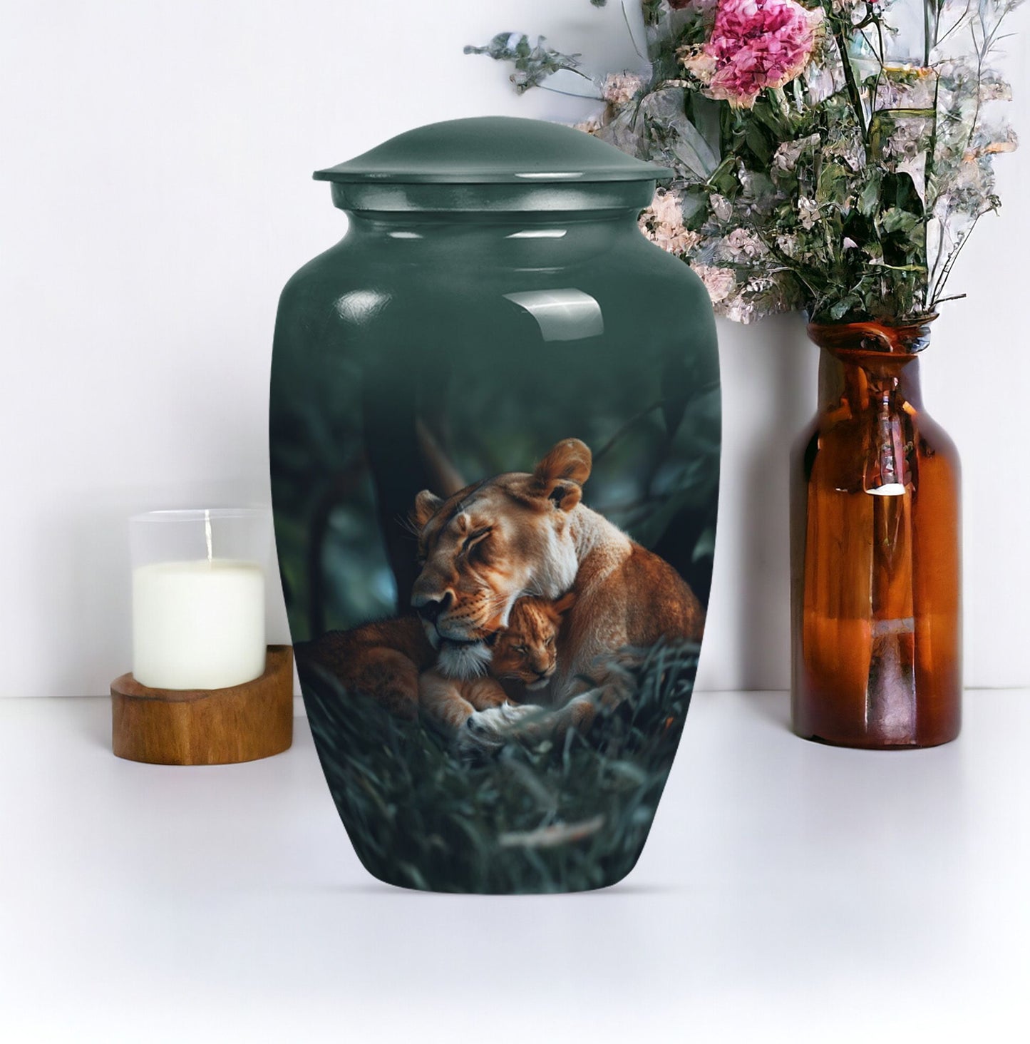  Lion classic urn crafted from  for commemorative ashes