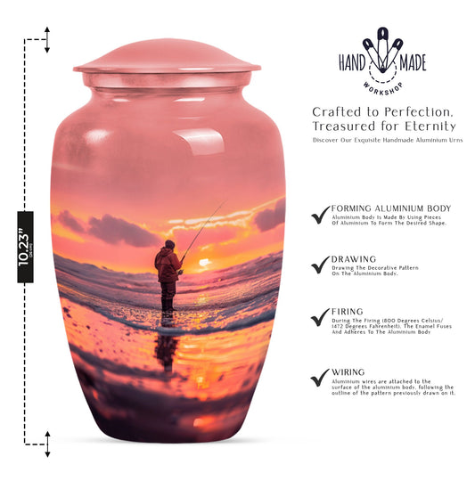 Fishing Urn, a memorial cremation urn for women