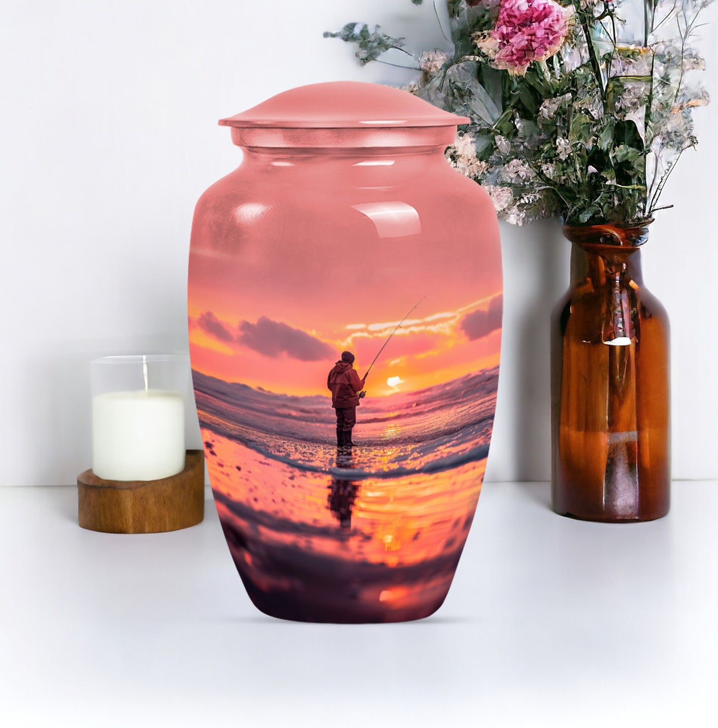 Fishing Urn, a memorial cremation urn for women