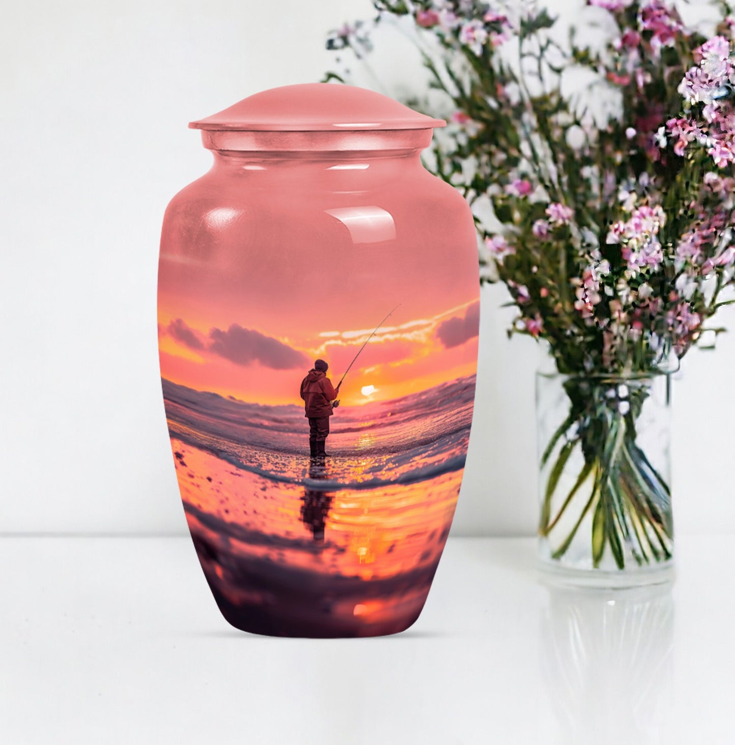 Fishing Urn, a memorial cremation urn for women