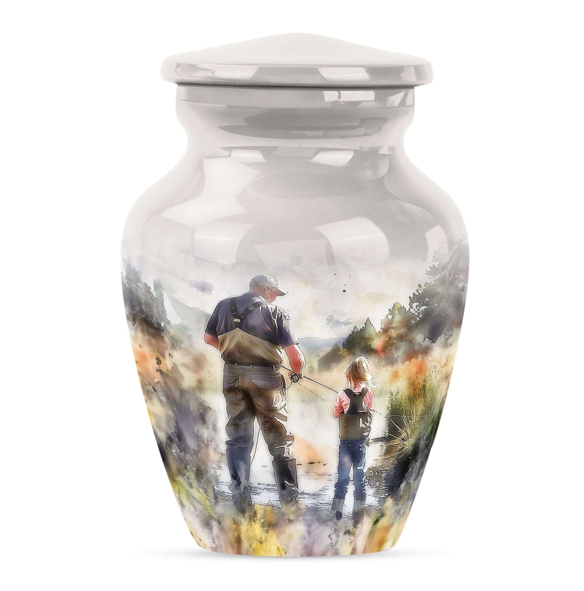 Artistic Fishing Cremation Ashes Urns - Father & Daughter Memorial Urn