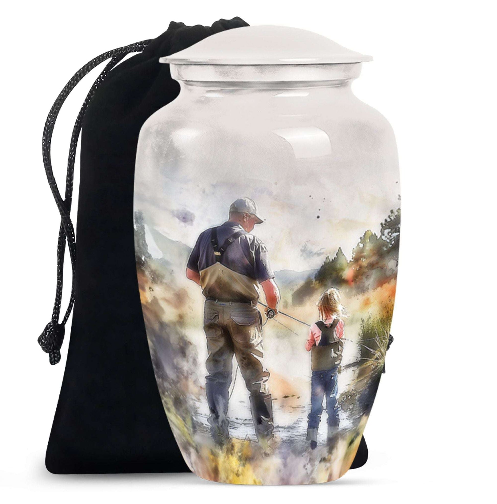 Artistic Fishing Cremation Ashes Urns - Father & Daughter Memorial Urn