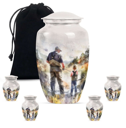 Artistic Fishing Cremation Ashes Urns - Father & Daughter Memorial Urn