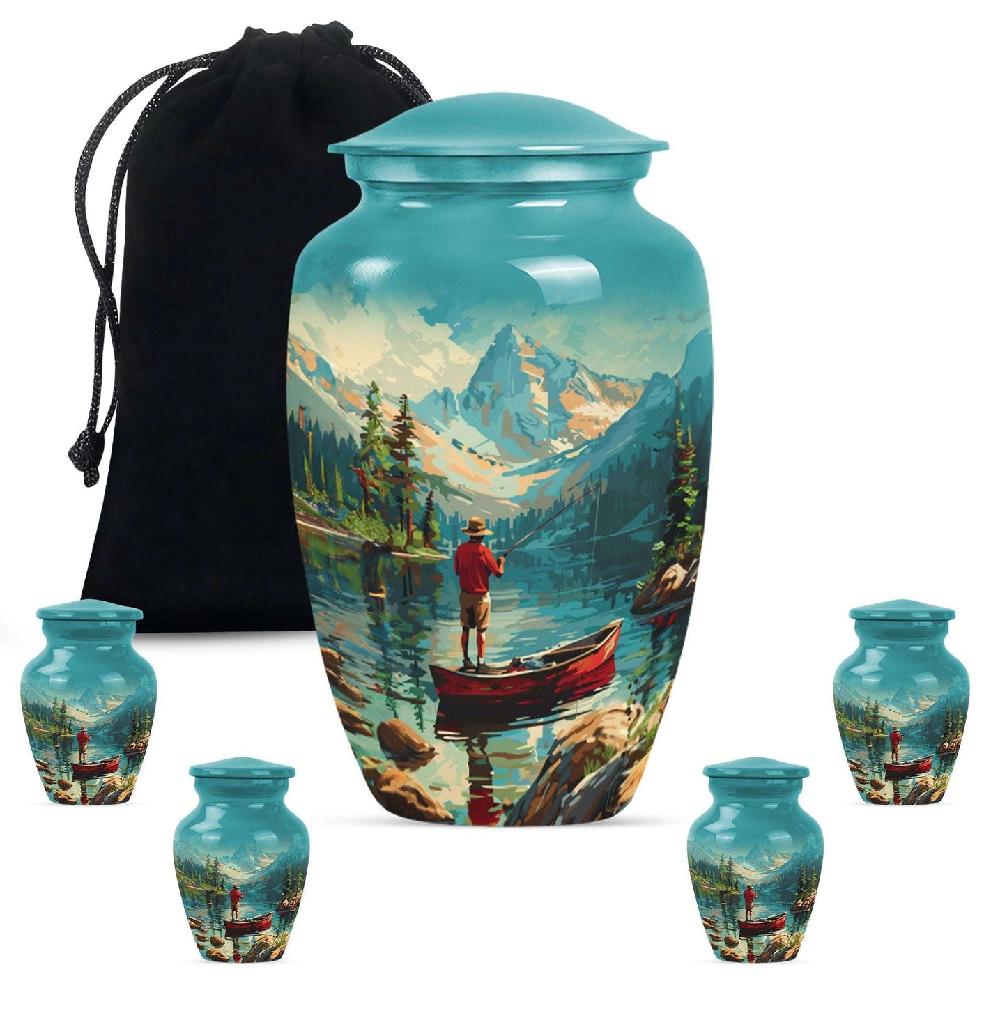Fishing Boat Memorial Urn For Ashes - Artistic Cremation Urn For Funeral