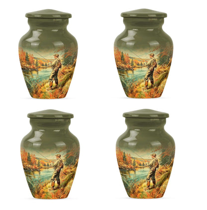 Artistic Fishing Memorial Urns Cremation Ashes - Large Urn For Mom & Dad