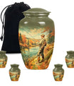 Artistic Fishing Memorial Urns Cremation Ashes - Large Urn For Mom & Dad