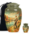 Artistic Fishing Memorial Urns Cremation Ashes - Large Urn For Mom & Dad