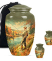Artistic Fishing Memorial Urns Cremation Ashes - Large Urn For Mom & Dad