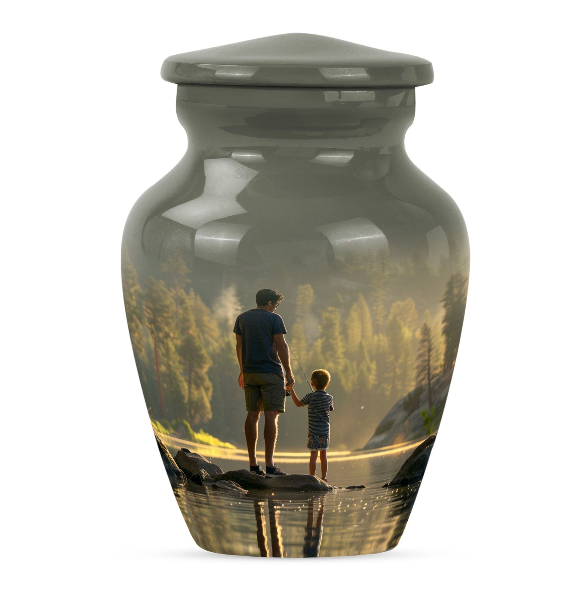 Father & Son Fishing Memorial Urn - Funeral Urns For Human Ashes