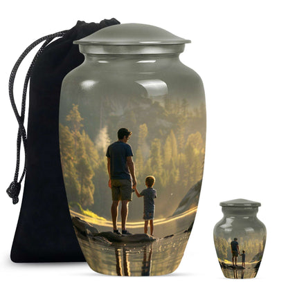Father & Son Fishing Memorial Urn - Funeral Urns For Human Ashes