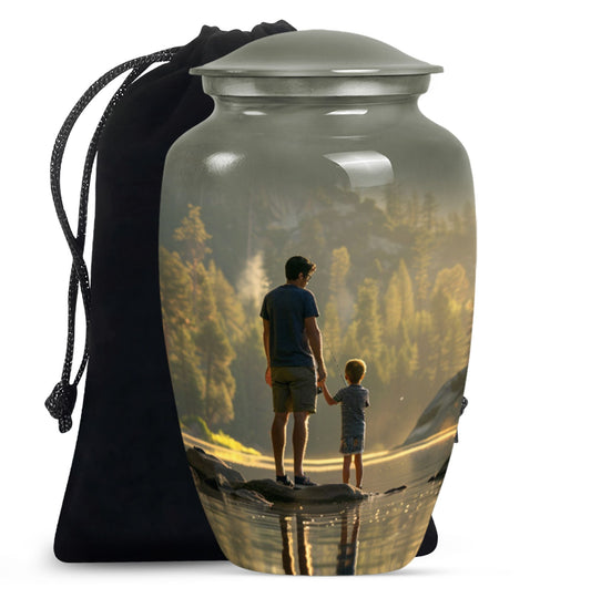 Father & Son Fishing Memorial Urn - Funeral Urns For Human Ashes