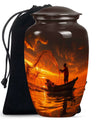 Sunset Memorial Urn For Ashes - Fishermen Cremation Urn For Adults