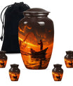 Sunset Memorial Urn For Ashes - Fishermen Cremation Urn For Adults
