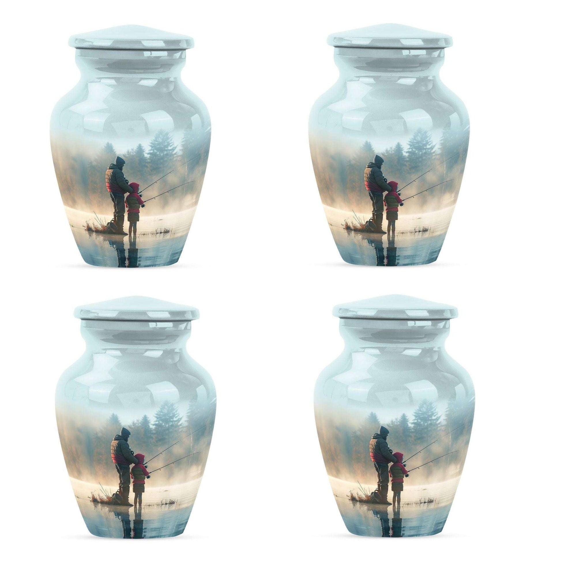 Fishing Adult Cremation Urns For Ashes - Father And Daughter Memorial Urn