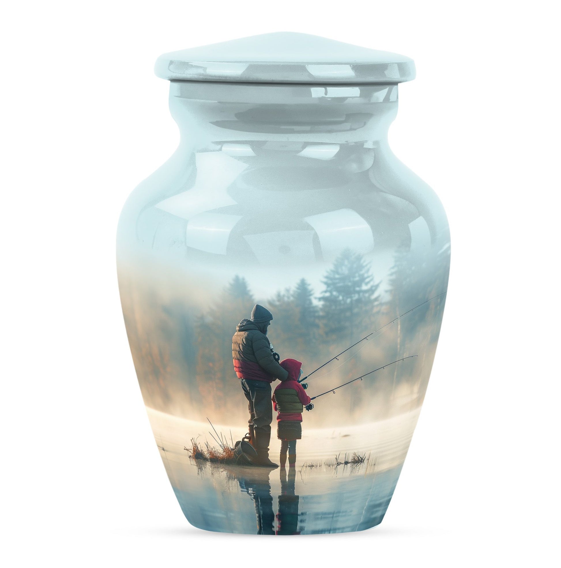 Fishing Adult Cremation Urns For Ashes - Father And Daughter Memorial Urn