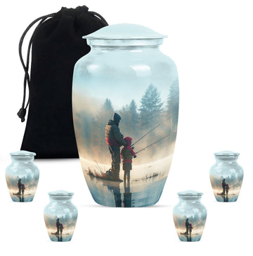 Large Urn With 4 Keepsake Urn