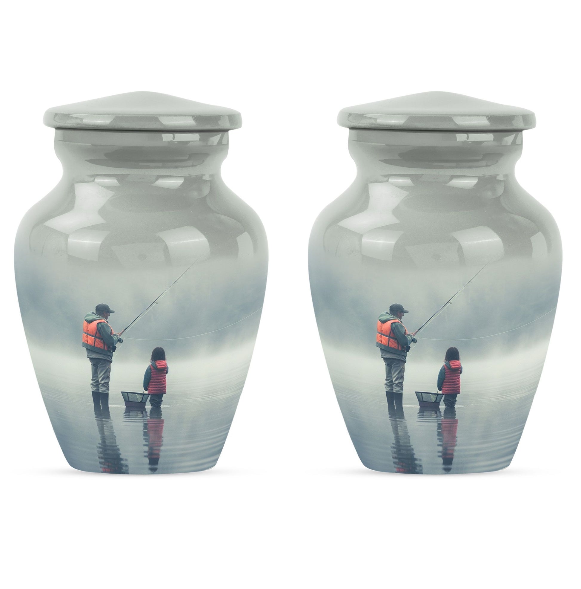 Fishing Memorial Urn For Fathers - Fishermen Cremation Urn For Funeral