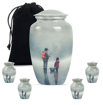 Large Urn With 4 Keepsake Urn