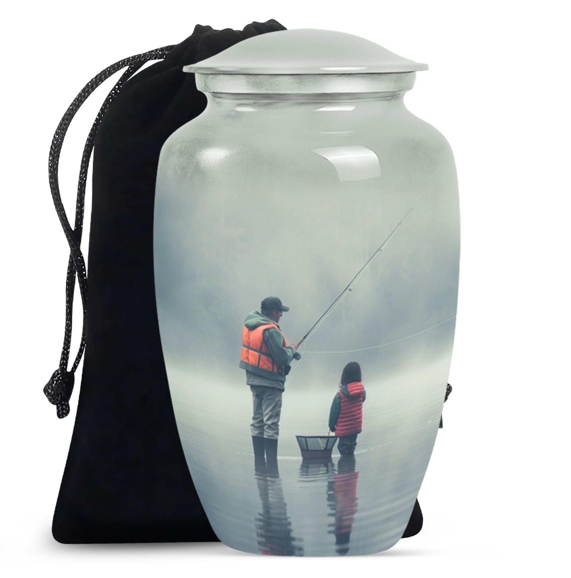 Fishing Memorial Urn For Fathers - Fishermen Cremation Urn For Funeral