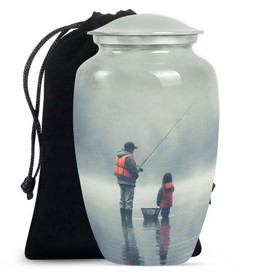 Fishing Memorial Urn For Fathers - Fishermen Cremation Urn For Funeral