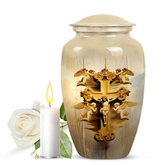 Classic 10-inch Catholic urn.