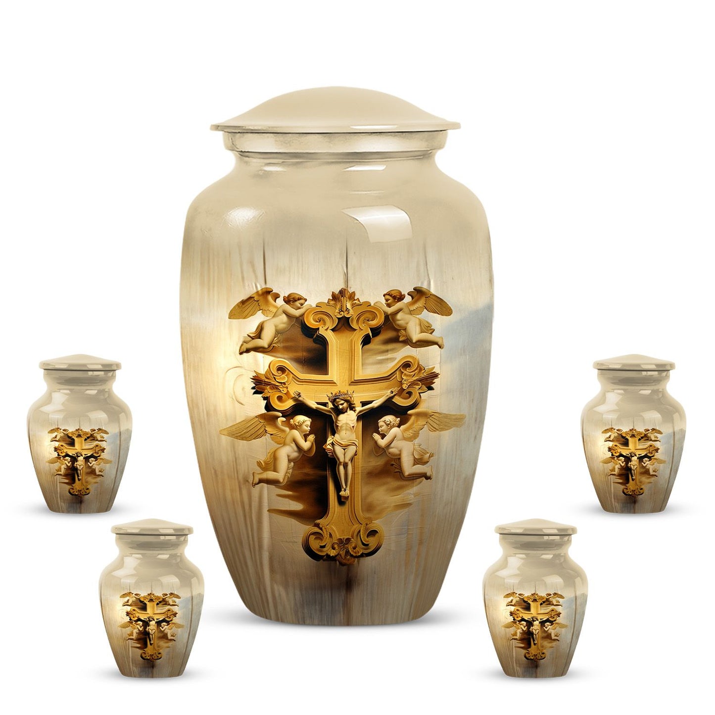 Classic 10-inch Catholic urn.