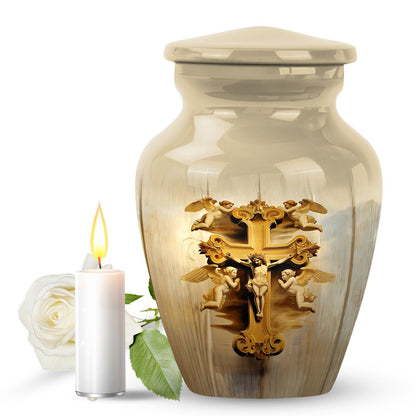 Classic 10-inch Catholic urn.