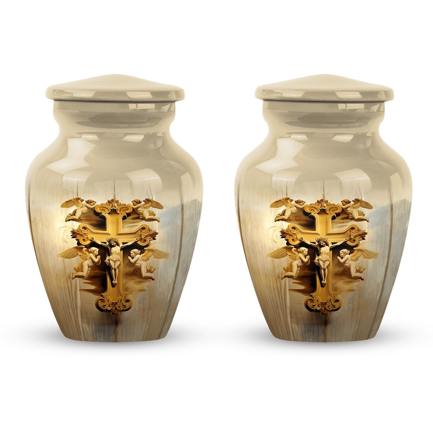 Classic 10-inch Catholic urn.