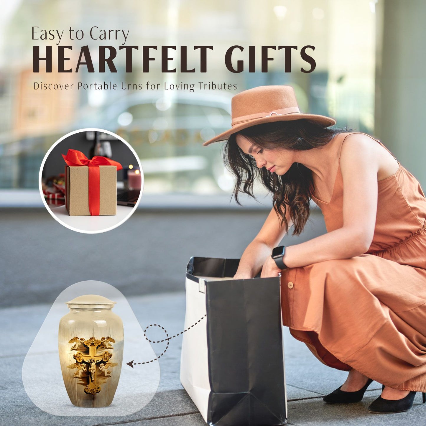 Classic 10-inch Catholic urn.