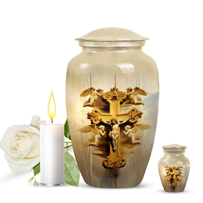 Classic 10-inch Catholic urn.