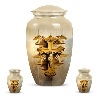 Classic 10-inch Catholic urn.