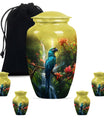 classic Parrot Cremation Urn, aluminium-made for adult ashes