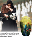 classic Parrot Cremation Urn, aluminium-made for adult ashes